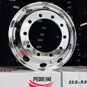 RODA NCC+PEDRONI STEEL WHEEL B228205 22.5X8.25-SILVER COLOR 10HOLES/NUT DIA.26MM/P.C.D 335MM/D.O.B281MM/OFFSET 169MM